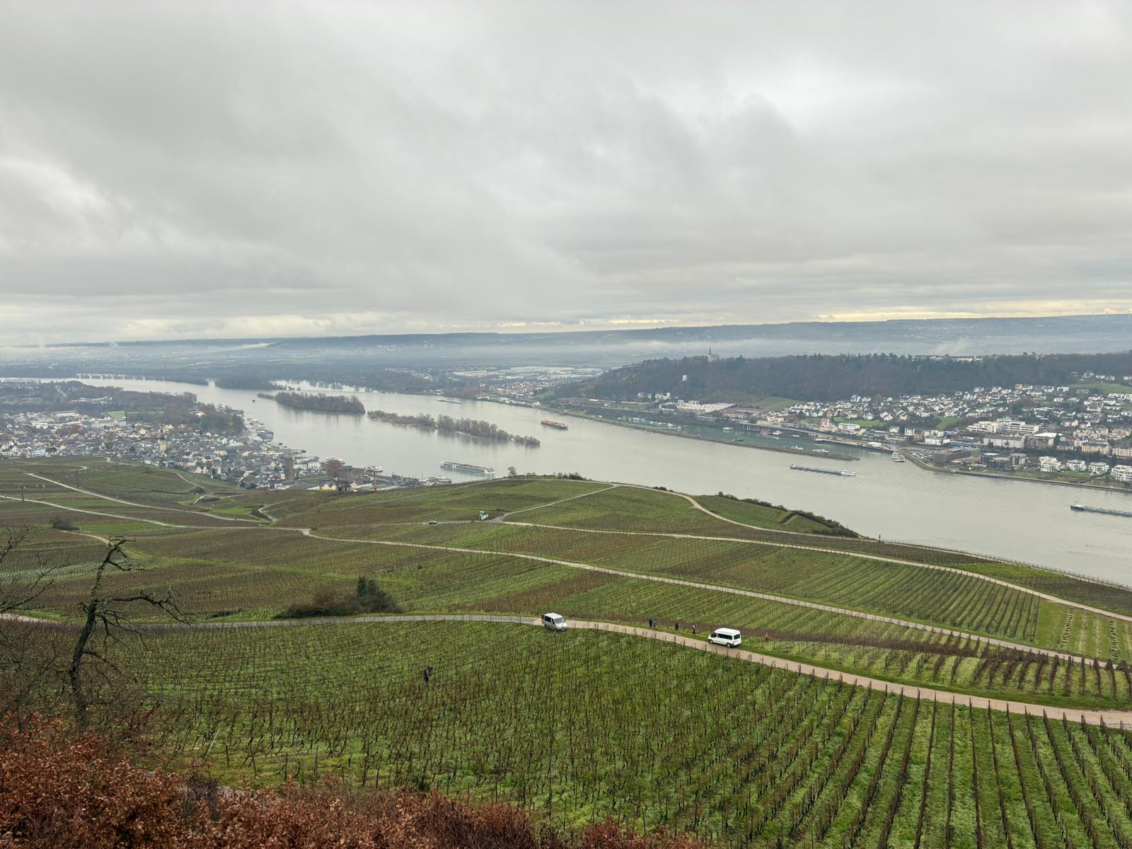 Blick vom Niederwalddenkmal auf Rüdesheim/ Rhein und Bingen Foto: Daniel Kusebauch