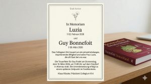 Mehr über den Artikel erfahren In Memoriam Luzia und Guy Bonnefoit